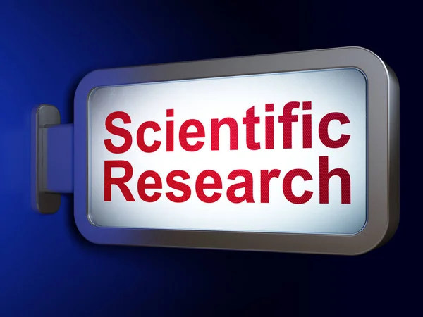 Conceito de ciência: Investigação científica sobre fundo de cartaz — Fotografia de Stock