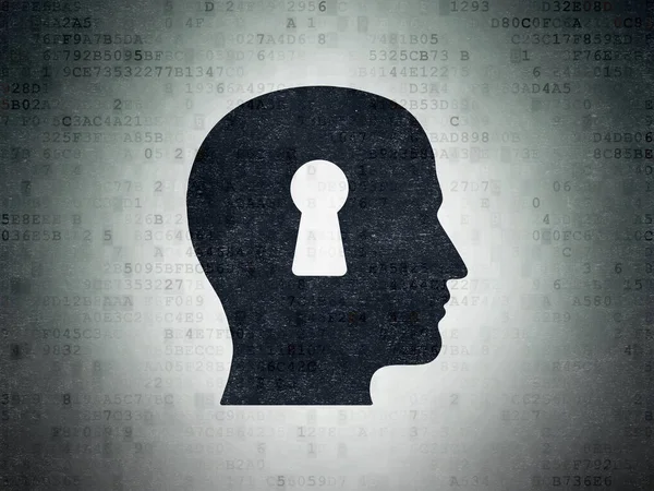 Education concept: Head With Keyhole on Digital Data Paper background — Stock Photo, Image