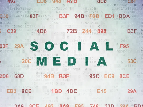 Sosyal medya kavramı: sosyal medya dijital veri kağıt arka plan üzerinde — Stok fotoğraf