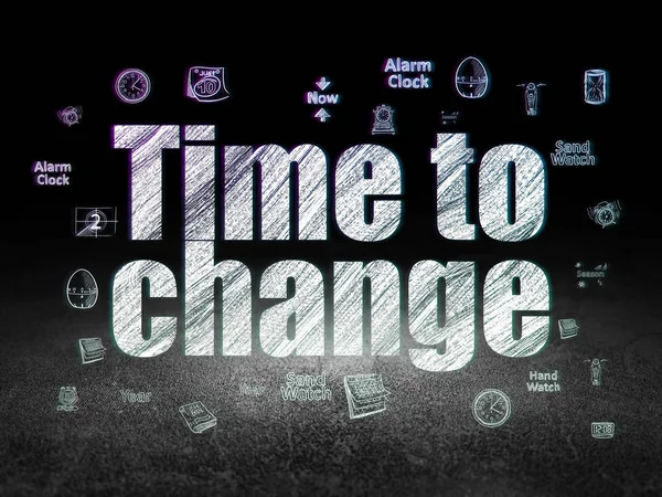 Time concept: Time to Change in grunge dark room — Stock Photo, Image