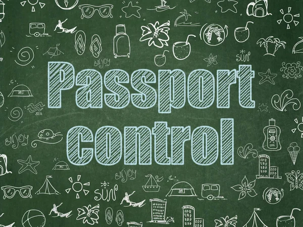 Travel concept: Passport Control on School board background — Stock Photo, Image