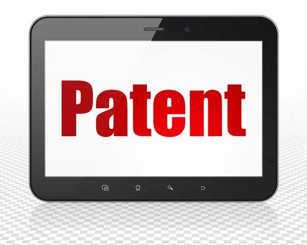 Concepto de ley: Tablet PC Ordenador con patente en pantalla — Foto de Stock