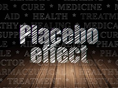 Medicine concept: Placebo Effect in grunge dark room clipart
