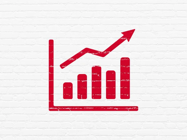 Business concept: Growth Graph on wall background — Stock Photo, Image