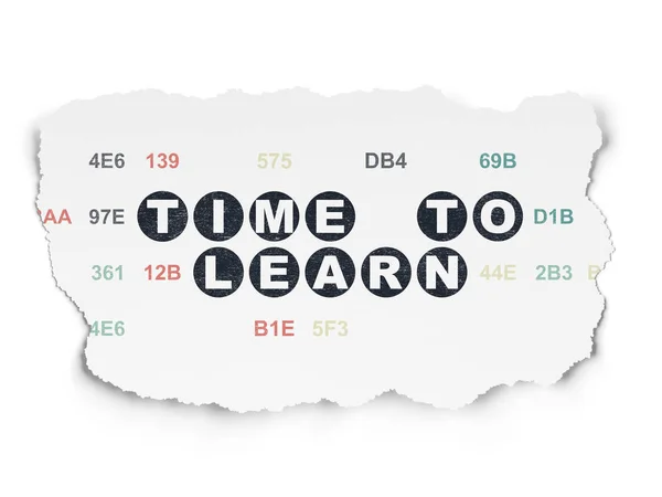 Timeline concept: Time to Learn on Torn Paper background — Stock Photo, Image