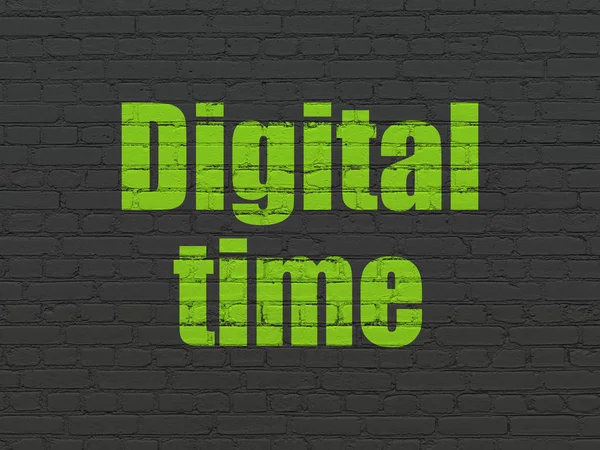 Timeline concept: Digital Time on wall background — Stock Photo, Image