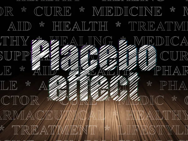 Medicine concept: Placebo Effect in grunge dark room — Stock Photo, Image