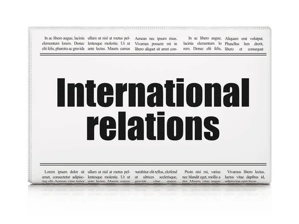 Політика концепція: газеті заголовок міжнародних відносин — стокове фото