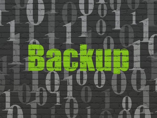 Datenbankkonzept: Backup auf Wandhintergrund — Stockfoto