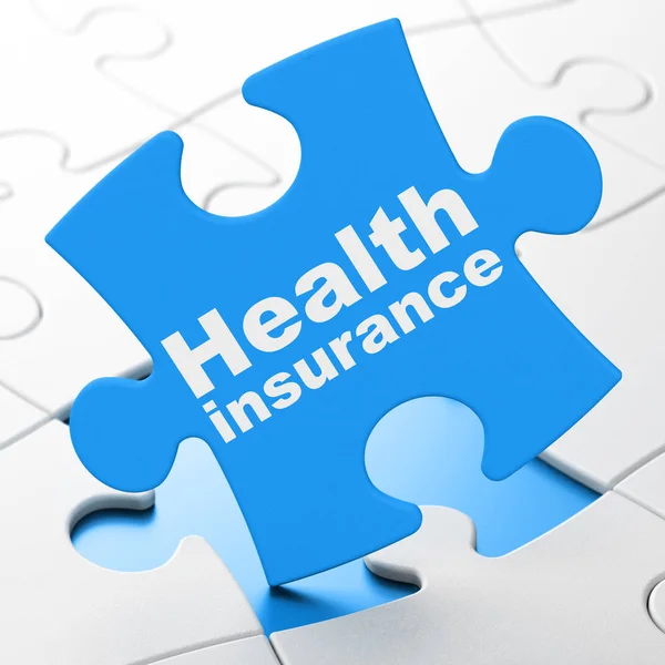 Conceito de seguro: Seguro de saúde em fundo de quebra-cabeça — Fotografia de Stock