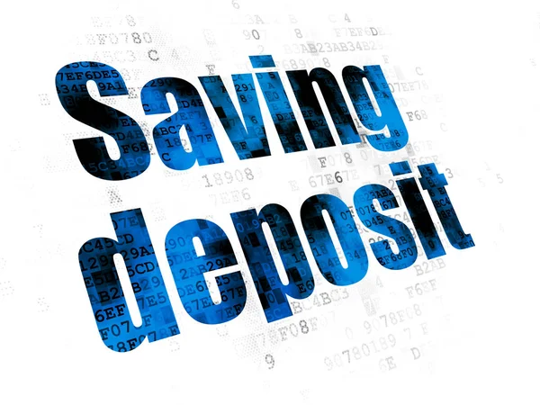 Concetto bancario: deposito di risparmio su sfondo digitale — Foto Stock