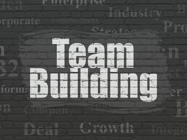 Finance concept: Team Building on wall background — Stock Photo, Image