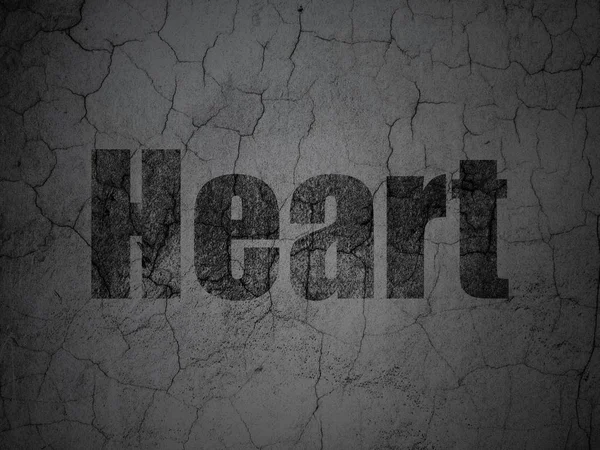 Conceito de medicina: Coração no fundo da parede grunge — Fotografia de Stock