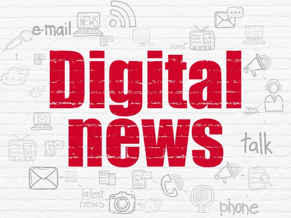 News concept: Digital News on wall background — Stock Photo, Image