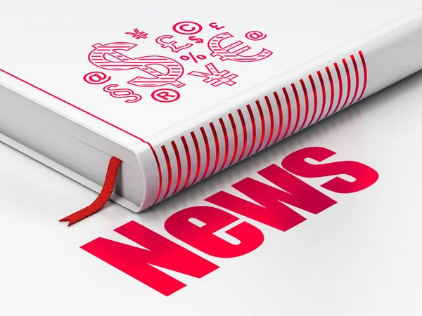 Nachrichtenkonzept: Buchfinanzierungssymbol, Nachrichten auf weißem Hintergrund — Stockfoto