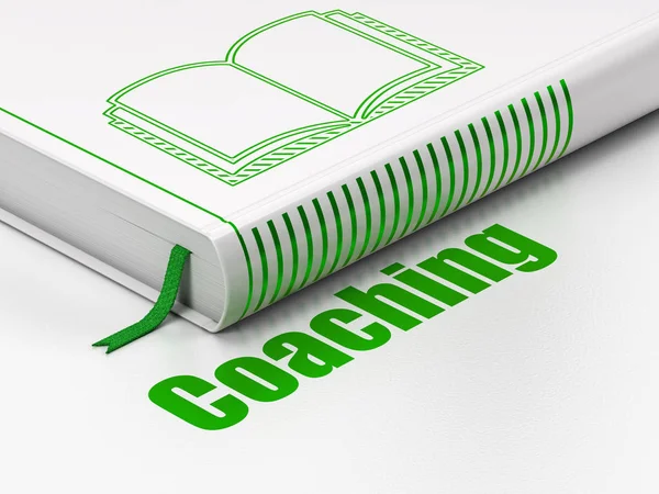 Leren concept: boek boek, Coaching op witte achtergrond — Stockfoto