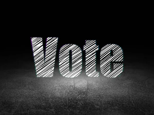 Πολιτική έννοια: ψηφοφορία σε σκοτεινό δωμάτιο grunge — Φωτογραφία Αρχείου