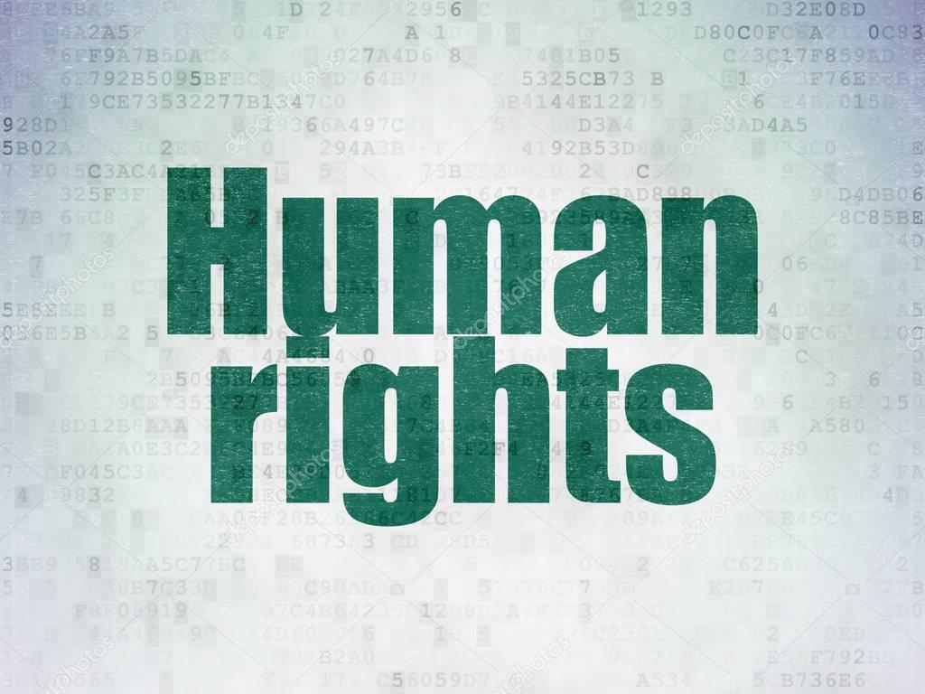 Political concept: Human Rights on Digital Data Paper background