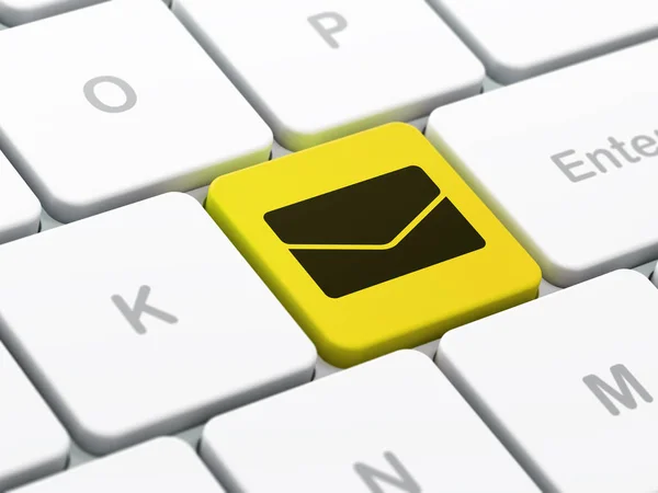 Концепция бизнеса: Электронная почта на фоне клавиатуры компьютера — стоковое фото