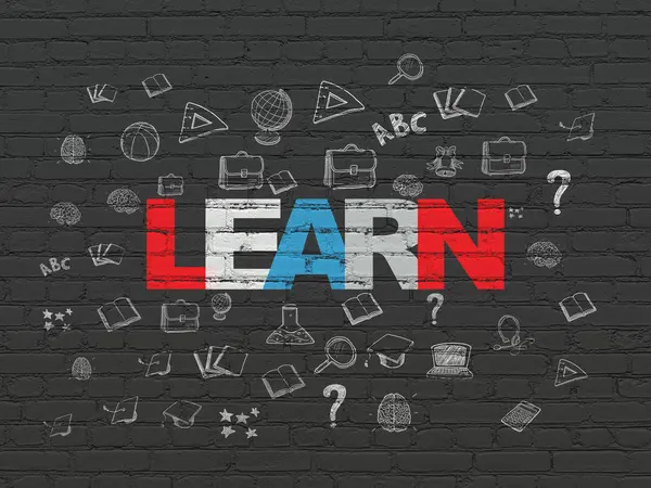 Lärandekoncept: Lär dig på väggen bakgrund — Stockfoto