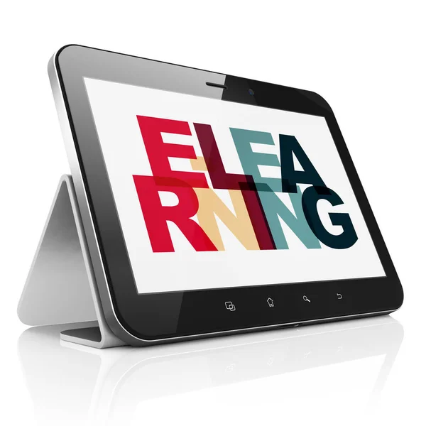 Concetto di apprendimento: Tablet Computer con E-learning in mostra — Foto Stock