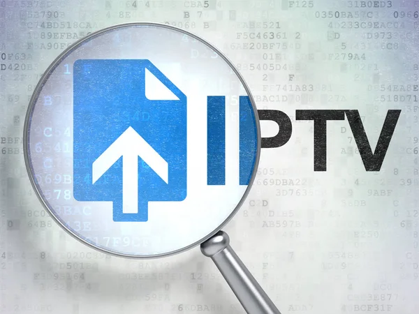 Concetto di Web design: Upload e IPTV con vetro ottico — Foto Stock