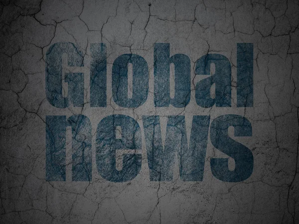 ニュース概念: グランジ壁背景にグローバル ニュース — ストック写真