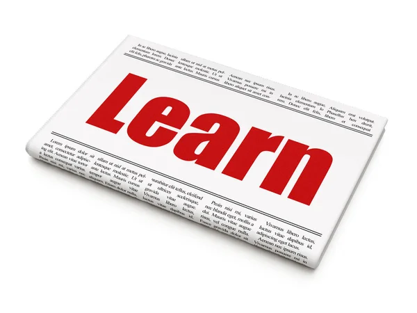Lärande koncept: tidningsrubrik lär — Stockfoto
