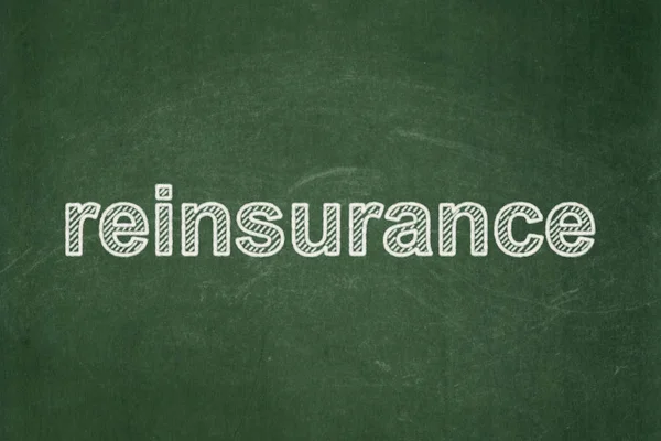 Försäkring koncept: återförsäkring på svarta tavlan bakgrund — Stockfoto