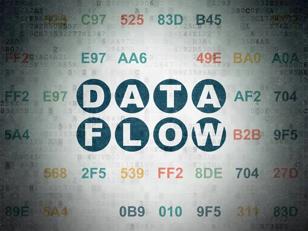 Concepto de información: flujo de datos en el fondo del documento de datos digitales — Foto de Stock