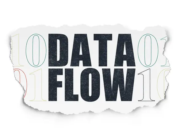 데이터 개념: 찢어진 종이 배경 데이터 흐름 — 스톡 사진