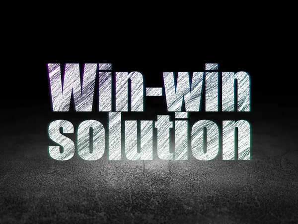 Concept de finance : Win-win Solution en chambre noire grunge — Photo