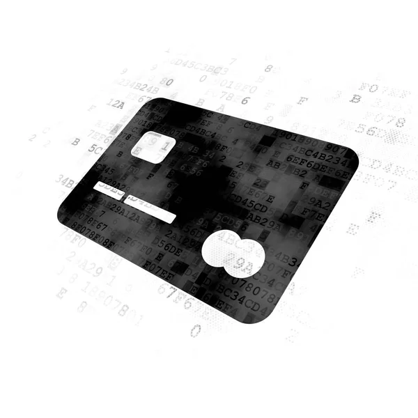 Conceito de negócio: Cartão de crédito em fundo digital — Fotografia de Stock