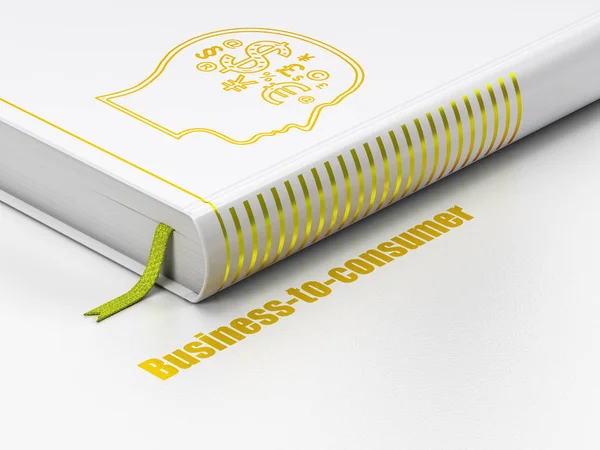 Finance koncept: bok huvud med finans Symbol, Business-to-consumer på vit bakgrund — Stockfoto