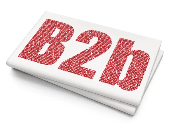 Concepto de negocio: B2b sobre fondo de periódico en blanco — Foto de Stock