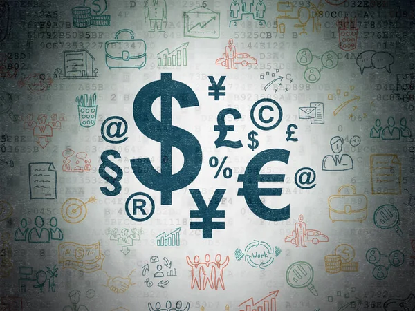 Forretningskonsept: Finans Symbol på digital datapapirbakgrunn – stockfoto