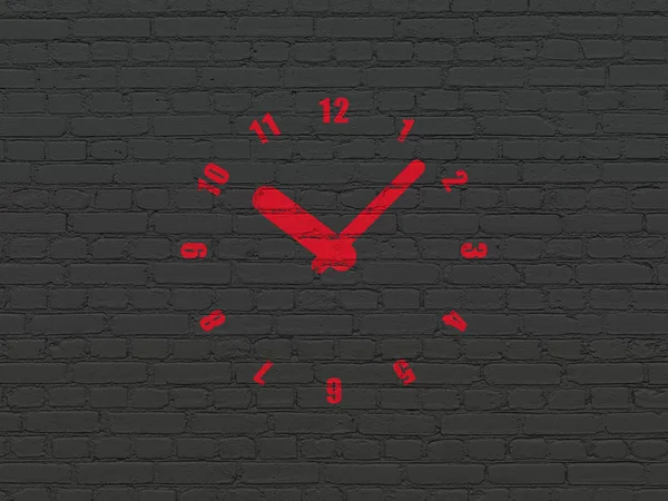 Concepto de tiempo: Reloj sobre fondo de pared —  Fotos de Stock