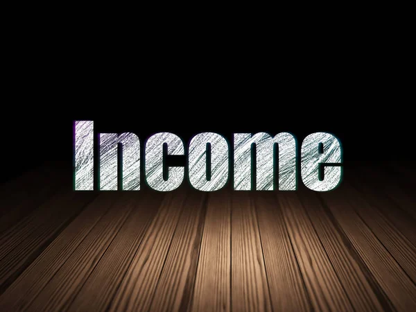 Business concept: Income in grunge dark room — Stock Photo, Image