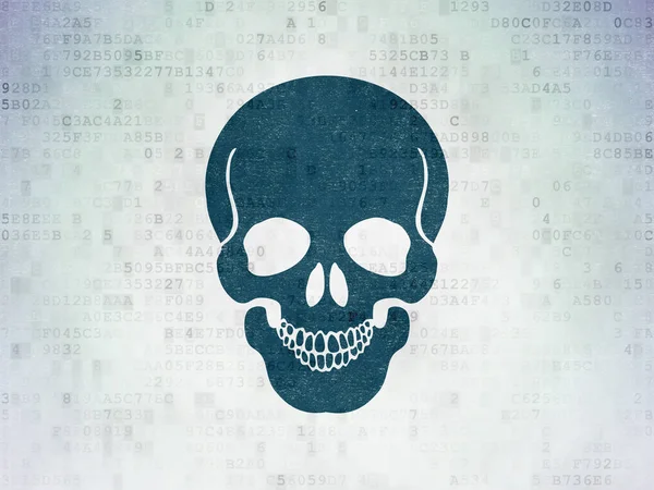 Health concept: Scull on Digital Data Paper background — Stock Photo, Image