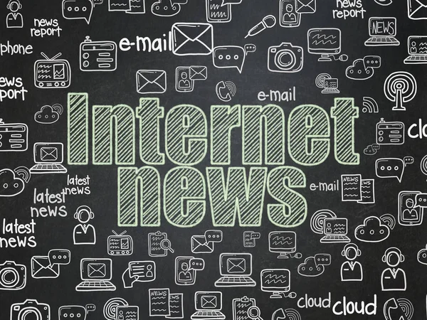 News concept: Internet News on School board background — Stock Photo, Image