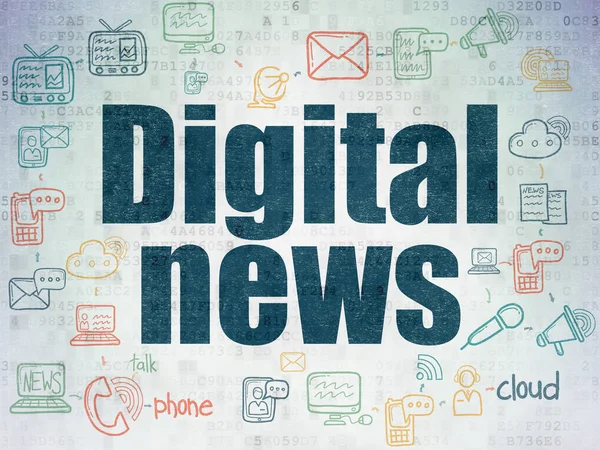 News concept: Digital News on Digital Data Paper background — Stock Photo, Image