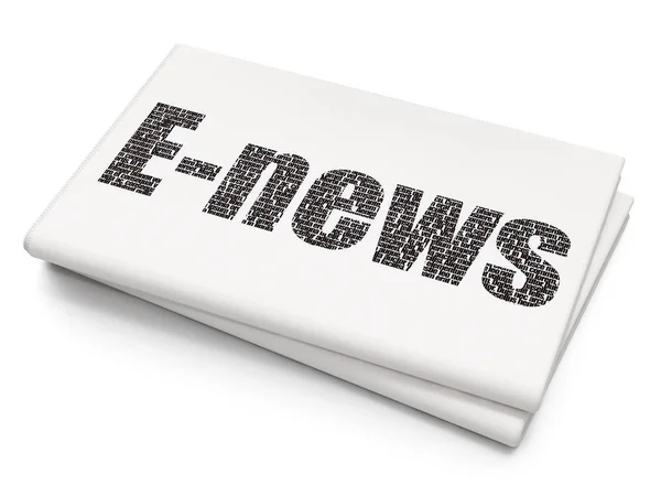 Nachrichtenkonzept: E-News auf leerem Zeitungshintergrund — Stockfoto