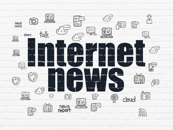 Concepto de noticias: Internet News on wall background — Foto de Stock