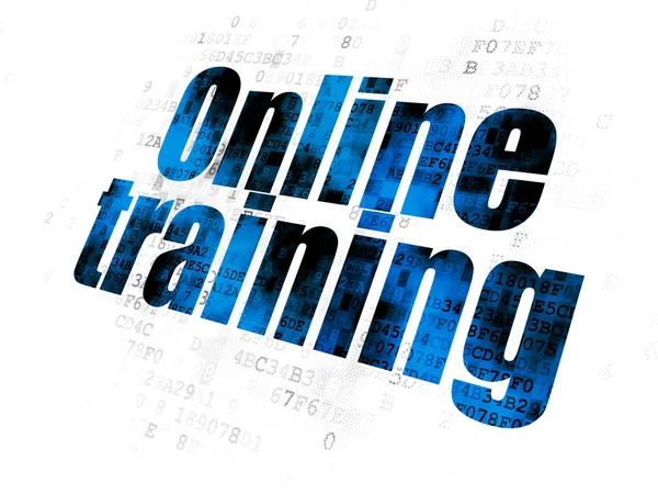 Conceito de aprendizagem: Treinamento on-line sobre fundo digital — Fotografia de Stock