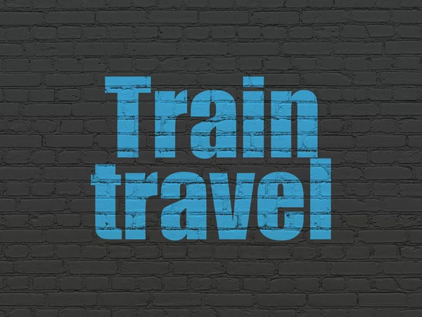 Conceito de viagem: Trem Travel on wall background — Fotografia de Stock