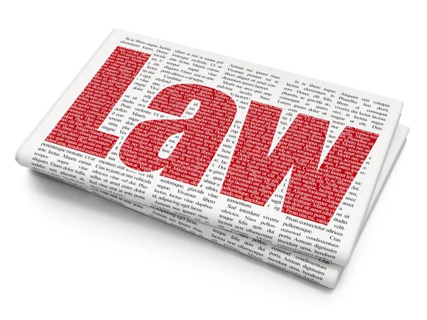 Concept van de wet: wet op de achtergrond van de krant — Stockfoto