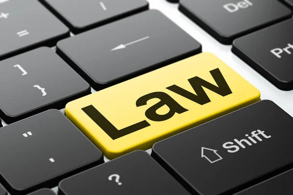 Law concept: Law on computer keyboard background — Stock Photo, Image