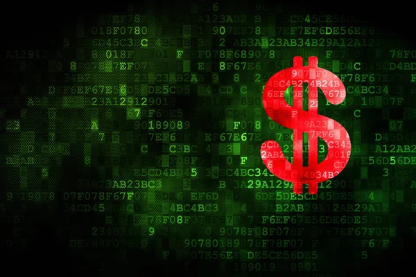 Valuta koncept: Dollar på digital baggrund - Stock-foto