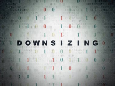 Ekonomi kavramı: dijital veri kağıt arka plan üzerinde küçülme