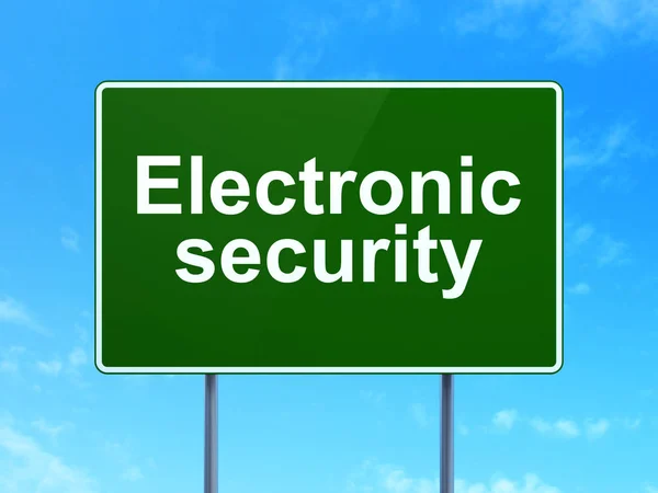 Protection concept: Electronic Security on road sign background — Stock Photo, Image